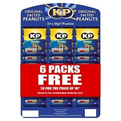 KP Nuts Salted Peanuts 21 X 50g Pub Card Pack Savoury Snacks Wow Bargain Price • £24.99