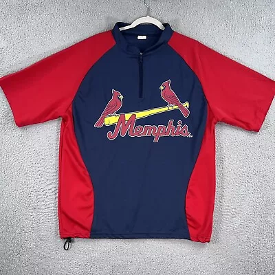 Memphis Redbirds 1/4 Zip Pullover MENS XL Warmup Batting Practice Windbreaker • $27.99