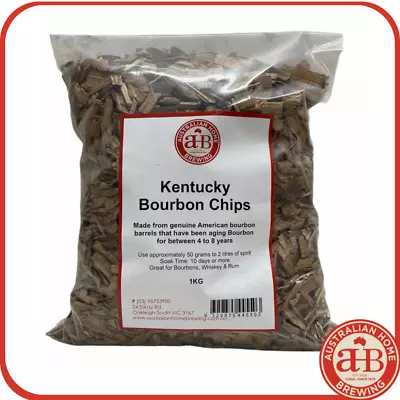 Kentucky Bourbon Chips 1KG - Jim's Whiskey Chips Charred Barrel Oak Home Brew • $78.90