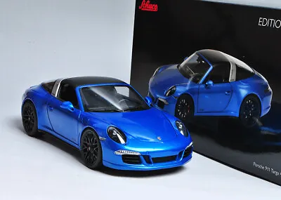 Schuco 1/18 Porsche 911 Carrera Targa 4 GTS 991 Sport Car Die-Cast Model Blue • $178.80