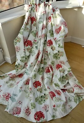 Absolutely Stunning Bespoke Laura Ashley Geranium Interlined Linen Curtains • £225