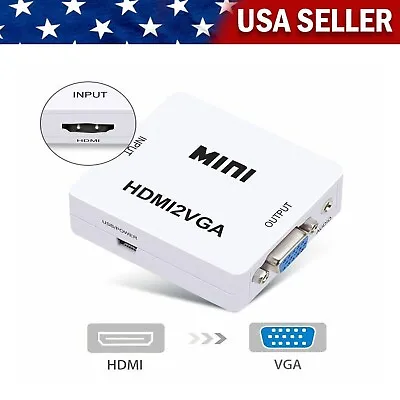 1080P Premium Computer VGA To AV TV Composite RCA S-Video Scan Converter • $6.99