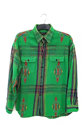 Polo Ralph Lauren Shirt Mens Large Western Native Indian Southwestern Aztec Vtg • £109.90