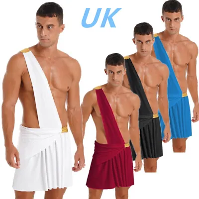 UK Mens Toga Roman Spartan Warrior Knight Roleplay Outfits Halloween Costume  • £17.19