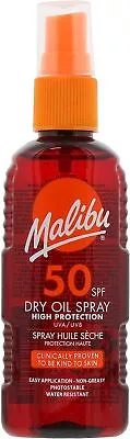 Malibu Sun SPF 50 Non-Greasy Dry Oil Spray For Tanning High Protection Water  • £7