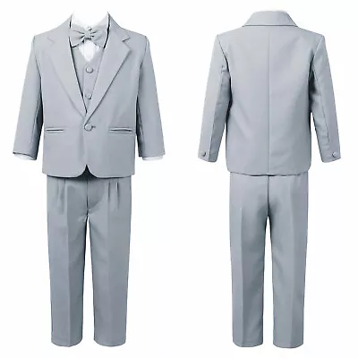 $26.51 • Buy US 5Pc Baby Boy Tuxedo Baptism Wedding Suit Toddler Formal Birthday Party Outfit