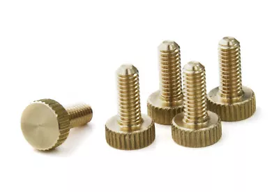 Brass M4 X 10mm Flat Knurled Thumb Screws (Set Of 5) Computer Case Hand Grip • £8