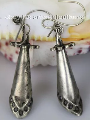 Tribal Exotic Chinese Handmade Miao Silver Earring • $25