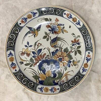 Royal Delft Polychrome Wall Plate Dish Flying Birds 9.25” / 23.5 Cm 1985 • $369.95