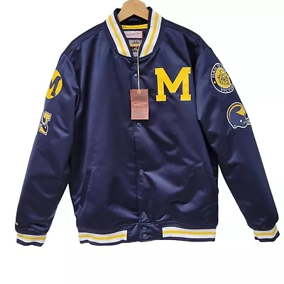 £89.99 • Buy Mitchell & Ness Michigan Wolverines University NCAA Bomber Jacket - Size L - NEW