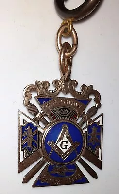 Masonic Watch Fob Grosgrain Black Ribbon Gold Pentucket Lodge Mass 1800s Name • $235