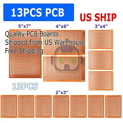 13pc Prototyping Board PCB Printed Circuit Prototype Breadboard Stripboard • $8.99