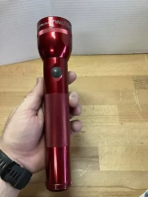 Maglite 2 D Cell Flashlight Heavy Duty Red Tested Super Clean N Nice • $20.99