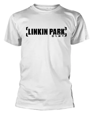 Linkin Park Bracket Logo White T-Shirt NEW OFFICIAL • £17.79