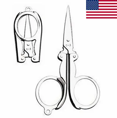 Handy Multi User Mini Folding Scissors Pocket Travel Small Cutter Crafts Tool • $2.05