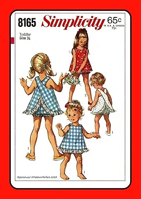 $5 • Buy Girls Sleeveless TOP And BLOOMERS Child Simplicity 8165 Vtg 1969 Sewing Pattern