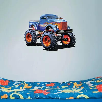 £5.99 • Buy Monster Truck Boys Girls Bedroom Wall Sticker Decal Heavy Jam Four Wheel