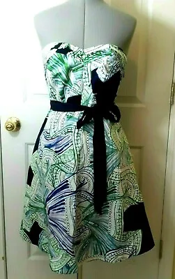 MOULINETTE SOEURS Strapless Cotton Women's Fit Flare Party Casual Dress Size 6 • $25.49