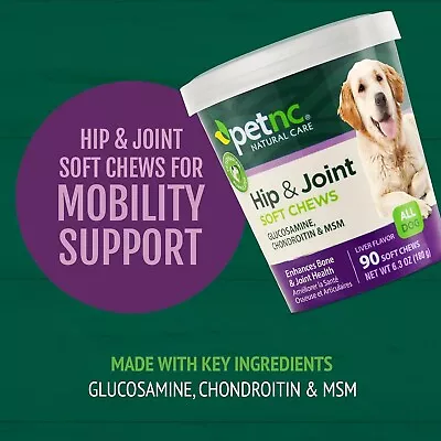 90 Chews Dog Hip And Joint Support Glucosamine Chondroitin MSM Supplement USA • $19.07