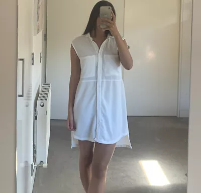 Zulu & Zephr Sleeveless White Shirt Dress - Size 10 • $50