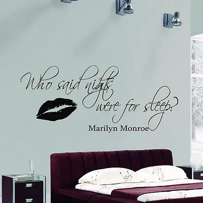 Vinyl Wall Decals Who Said Nights Marilyn Monroe Quote Decal Home Decor Z276 • $29.99