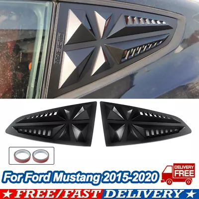 $1055.99 • Buy 1/4 Quarter Side Window Louvers Scoop Cover For Ford Mustang 2015-20 Matte Black