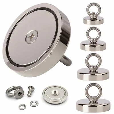 UPTO 100-1000LB Fishing Magnet Kit Strong Neodymium Pull Force • $32.26