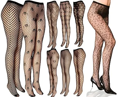 Sexy Multi Pattern Fishnet Leopard Zebra Geometric Pantyhose • £9.45