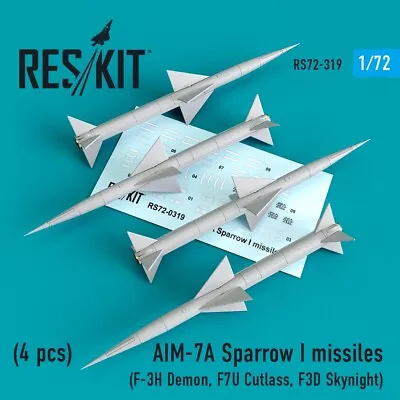 1/72 ResKit RS72-0319 AIM-7A Sparrow I Missiles (4pcs) (F-3H Demon F7U Cutlass • $15