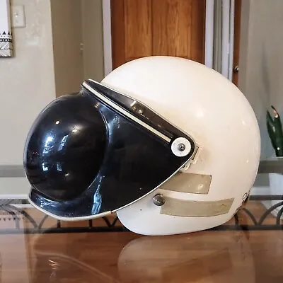 Vintage - Dot Falcon FC500 White Motorcycle Helmet Bell Visor • $49.99