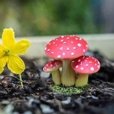 Garden Ornaments Toadstools Resin Fairy Decoration Mushrooms Pixie Magical✅ • £2.84