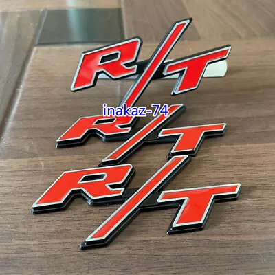 3X OEM For R/T Front Grill Emblems RT Fender Badge Red Black Silver Car Decals • $19.93