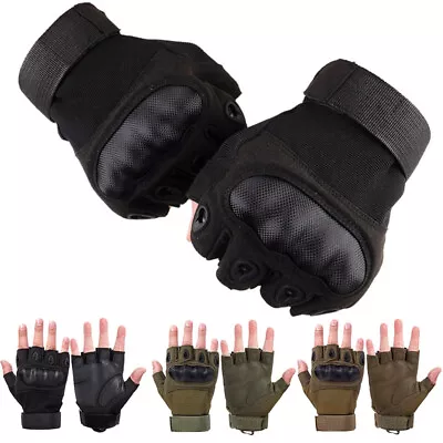 Tactical Fingerless/Half-finger Gloves Hunting Shooting Airsoft Combat Work Duty • $13.69