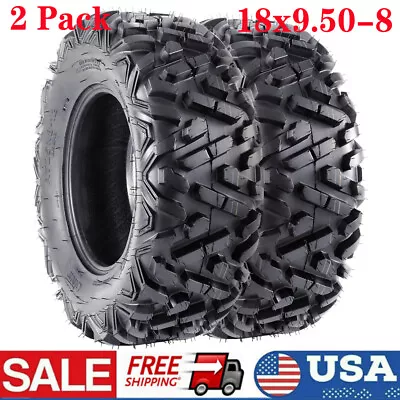 Set Of 2 18x9.50-8 UTV ATV Tires 4 Ply 18x9.5-8 18x9.5x8 All Terrain Trail Tires • $80.03