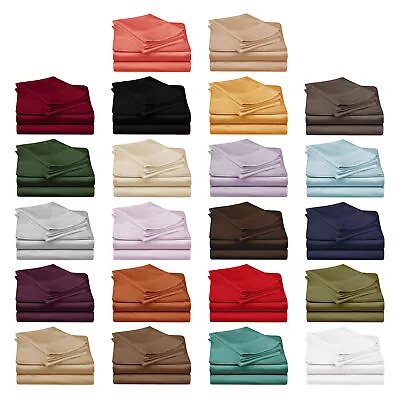 $38.43 • Buy 2000TC Super Soft Egyptian Cotton Sheet Set All Size Single/Double/Queen/King AU