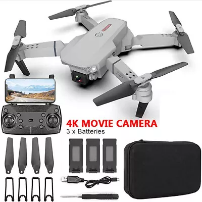 4K Drone X Pro HD Camera WIFI FPV 3 Batteries Foldable Selfie RC Mini Quadcopter • £21.89