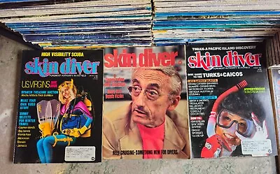 Vintage Lot Of Over 120 SKIN DIVER MAGAZINES  DIFFERENT YEARS AND CONDITION  • $195