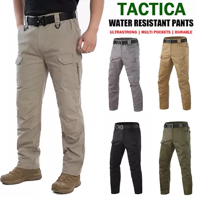 Tactical Mens Cargo Pants Waterproof Work Hiking Combat Outdoor Trousers Pants • $10.49