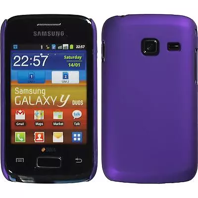 Hardcase For Samsung Galaxy Y Duos Rubberized Purple Cover + Protective Foils • $9.74