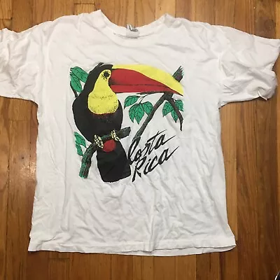 $45 • Buy Vintage Style Single  Stitch Costa Rica T-shirt Tee Toucan￼ Tropical Vacation