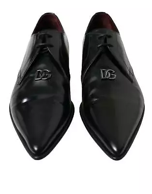 NEW! DOLCE & GABBANA Men's Black DG Logo Pointed Toe Derby Dress Shoes Sz11 • $500