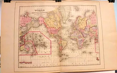 World Map - The World On The Mercator Projection -  North America -  1894   • $19.95