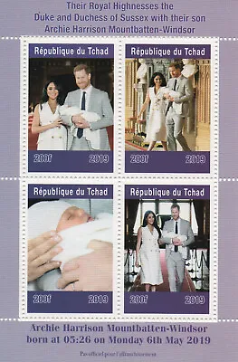 Royal Baby Stamps Prince Harry Meghan Markle Royal Family Archie Harrison Mnh • £1.99