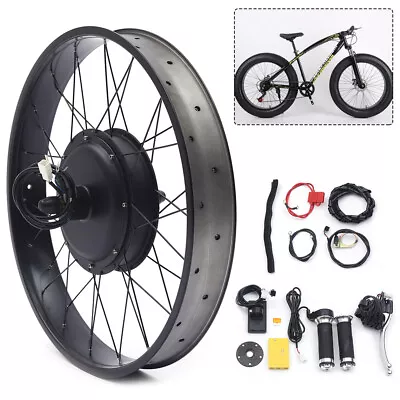 26  Rear Hub Motor LCD E-Bike Electric Bicycle Conversion Kit Fat Tire 48V 1500W • $292.34