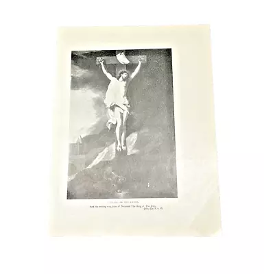 Christ On The Cross Engraving Of Painting By Van Dyck 1899 Light Of The World • $9.36