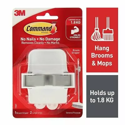 3M Command White Adhesive Broom Gripper 17007 & Replacement Refill Strips • $9.60