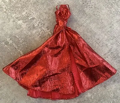Barbie Model Muse Doll Red Metallic Holiday Gown Dress Clothing FREE SHIPPING • $13.85