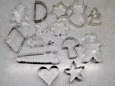 Lot 14 Pcs Vintage Christmas Cookie Cutters Holiday & Assorted Miscellaneous • $8