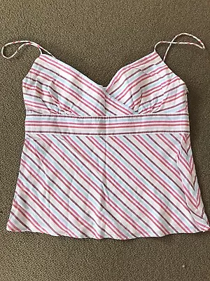 J. Crew Factory Store Size 4 Ladies 100% Cotton Lined Stripe Top • $6.70