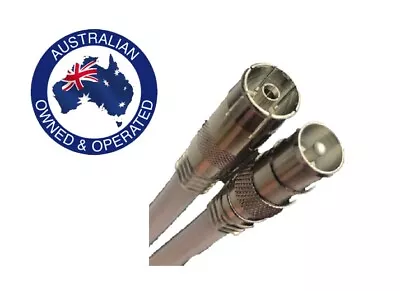 $7.95 • Buy TV Antenna Cable PAL Male To Female Aerial Flylead Coax RG6 Quad Shield White